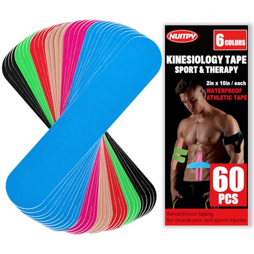 60PCS Precut Kinesiology Tape Strips for Sports