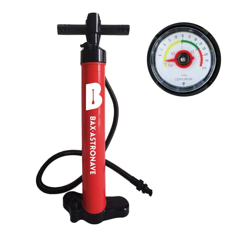 BAX ASTRONAVE Dual Action Hand Pump High Pressure SUP Pump for Inflatable Stand up Paddle Board (red)…