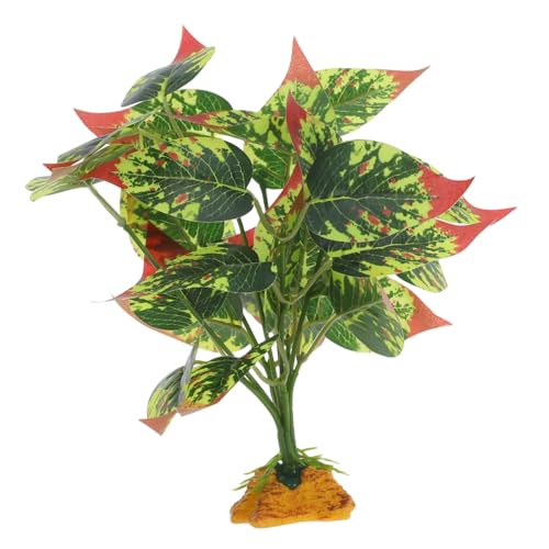 HAPINARY Artificial Plastic Plants Reptile Habitat Decor Fake Aquarium Grass Lifelike Bearded Dragon Tank Accessories