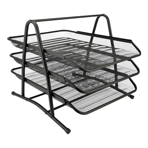 D.RECT 7610 Metall Ablagefächer Stapelbar - Büro Organizer Schreibtisch - Ablage Schreibtisch - 3 Schubfächer Briefablage Dokumentenablage A4 Organizer Mesh - Papierablage Schwarz Aktenablage D.RECT 7610 Metall Ablagefächer Stapelbar - Büro Organizer Schreibtisch - Ablage Schreibtisch - 3 Schubfächer Briefablage Dokumentenablage A4 Organizer Mesh - Papierablage Schwarz Aktenablage