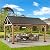 Sunjoy Wood Gazebo 13 x 15 ft. Outdoor Patio Premium Cedar Frame Gazebos with Matte Black Steel Gable Hardtop Roof for Garden, Backyard Shade, Black Roof + Natural Wood Frame