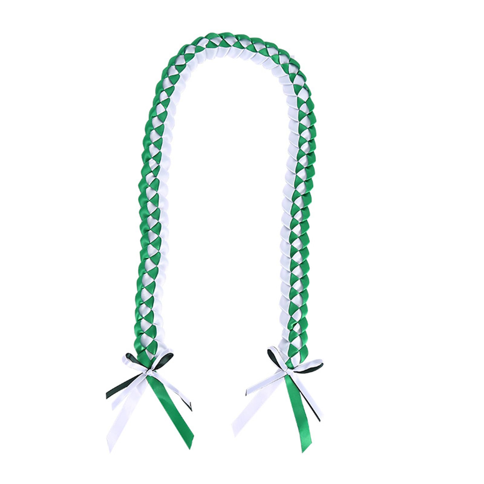 Yrohgkpn Green White Modern Double Layer Graduation Ribbon Pendant String Braided Rope Wreath Delicate Graduation Ribbon Leis Double Layer