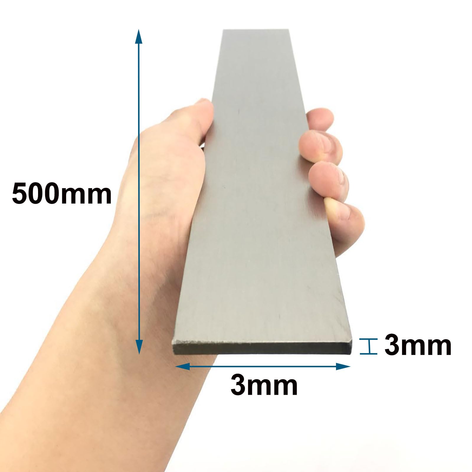 COYOUCO Barre Plate en Acier Inoxydable, Feuille De Finition en Acier Inoxydable Brossé, Plaque 304 À Usage Général, Longueur 500Mm, 2 Pcs,3x3mm