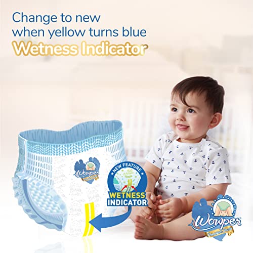 Image of Wowper Baby Premium Diapers | M-76 counts | Wetness Indicator | Anti Rash | up to 12 hrs Absorption | 7-12 Kg | Soft & Comfortable