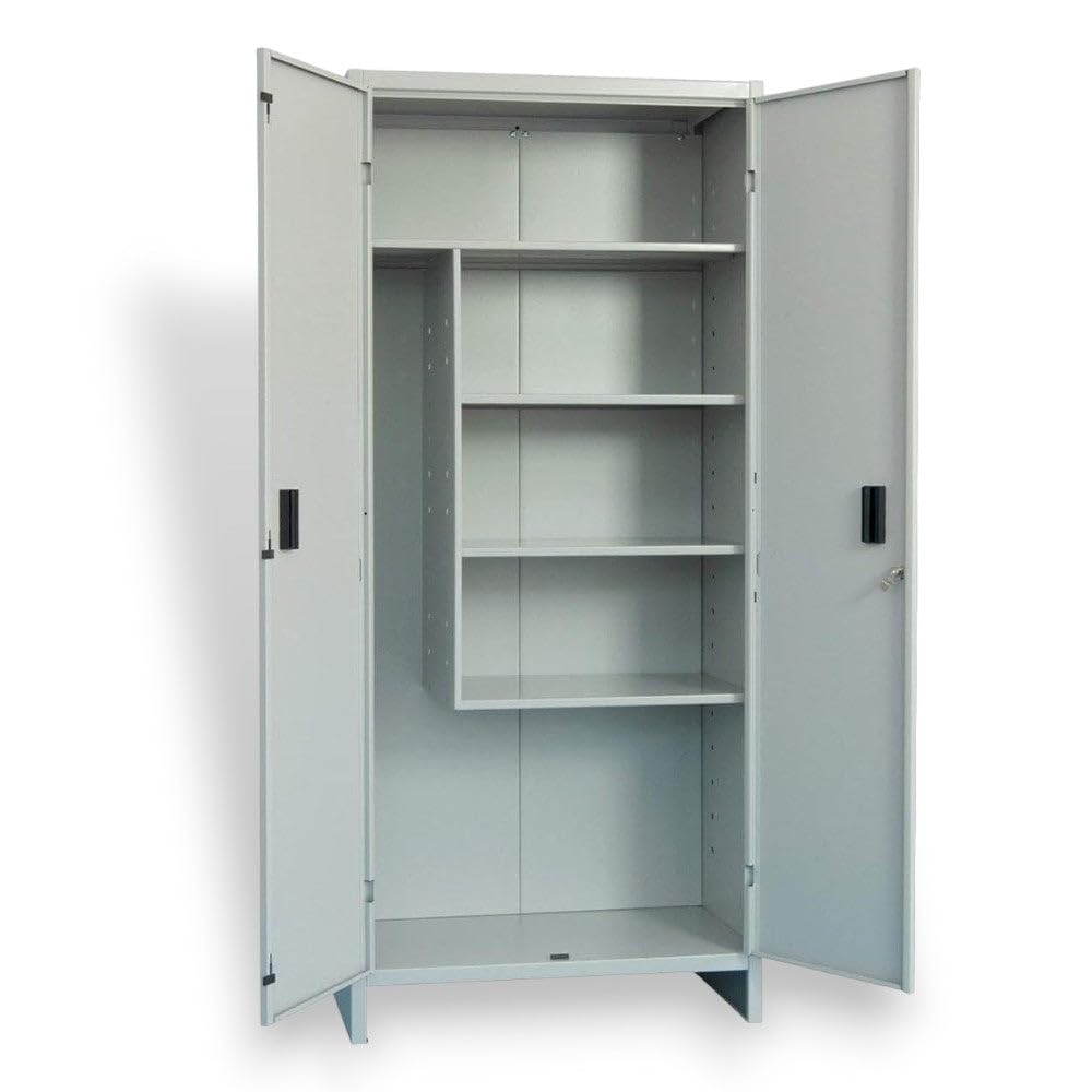 Armadio portascope da Interno in Metallo con Serratura - 60x40xH180 cm