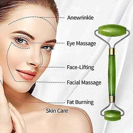 Image of Facial Massager Jade Roller & Gua Sha Tool Natural Himalayan Stone for Face Neck Healing Skin Wrinkles & Serum Application Hair Scalp & Ice Massager combo offer (MULTY COLOURED)