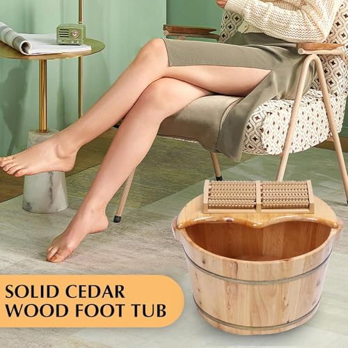 Masajeador spa de pies de madera de cedro sólido 16" miniatura 6
