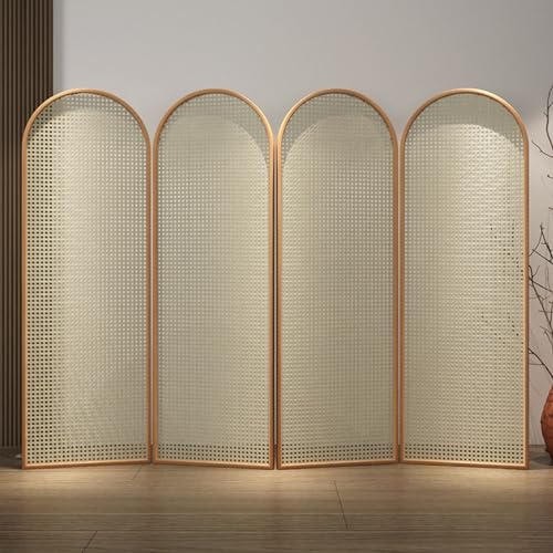 Separadores de ambientes de Madera, mamparas separadoras para el hogar de 6 pies de Altura con diseño Tejido de Malla para Sala de Estar, balcón, Oficina, Restaurante, casa de té, privacidad