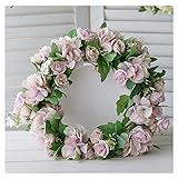 2. Romantische Gefühle: künstlicher Rosenblumenkranz.Umgeben von plumpen Blumen, einfachen eleganten und komfortablen Farben, lebhaften natürlichen Form, die künstlerische romantische Gefühle bieten.Weiche rosa Farbe, romantischer viktorianischer Stil.