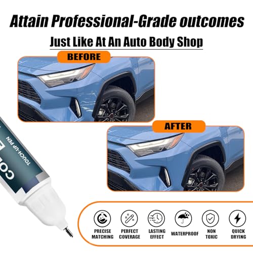 Image of 8W2 Cavalry Blue Touch Up Paint for Toyota, Car Paint Pen Scratch Repair Two-In-One Touch Up Paint, Premium Car Scratch Remover for Deep Scratches