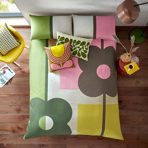 Orla Kiely Bedding - Abacus Block Multi 100% Cotton Duvet Cover Set 200 Thread Count (Double Duvet Cover Set: 200cm x 200cm)