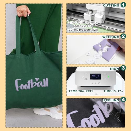 Image of Light Purple Puff Vinyl Heat Transfer - 12 inch x 5ft 3D Puff HTV Vinyl, Puffy Iron-On for Fabrics, Perfect for T-Shirts, Bags, Pillows, Compatible with Cricut & Cameo