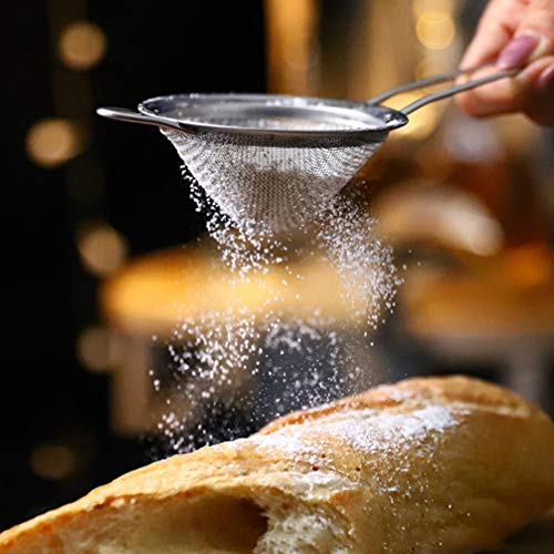 Cabilock Coador de peneira de malha fina de aço inoxidável, coador de alimentos, coador de chá, coad