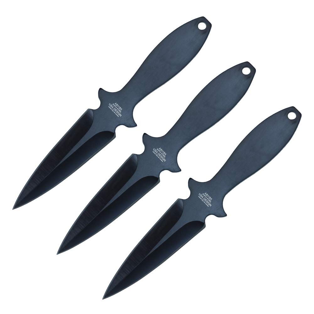 Wuu Jau Co Aeroblades AB11 3 Pcs Set Eagle American Flag Throwing Knife (AB11BK)