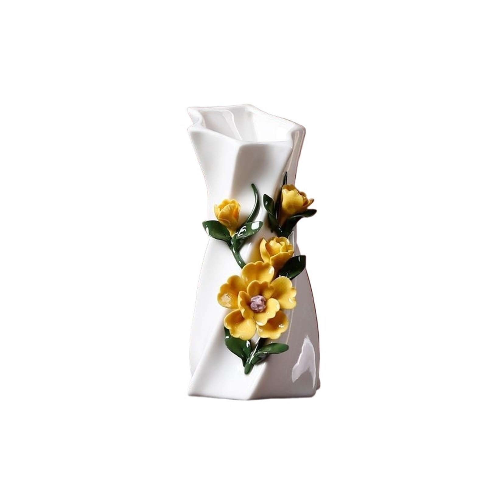 Mini Vase Creative 3D Three-dimensional Relief Floral Vase Handicraft Ornaments Home Hydroponic Decoration Modern(18.6cm)