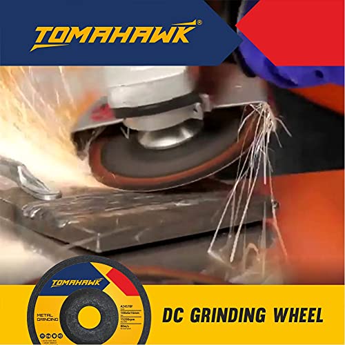 Image of TOMAHAWK 4 inch Metal Grinding Abrasive Wheel for Angle Grinders, Pack of 10pcs 100.x6.0x16mm - Black (10) (50) | Heavy Duty & Durable Build | Ideal for Home, DIY & Professional Use