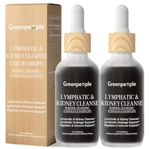 GREENPEOPLE Lymphatic Drainage & Kidney Cleanse & Detox Drops, 60ml(2 Pack) | Lymphatic Drainage Supplements with Cleavers, Echinacea & Dandelion for Fluid Balance, Daily Cleanse, Immune & Lymph Support - image 1
