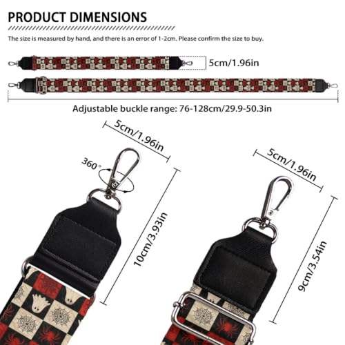 Image of Adjustable Purse Strap for Women, Crossbody Wide Handbag Strap Replacement, Sturdy Bag Strap with Silver Hardware