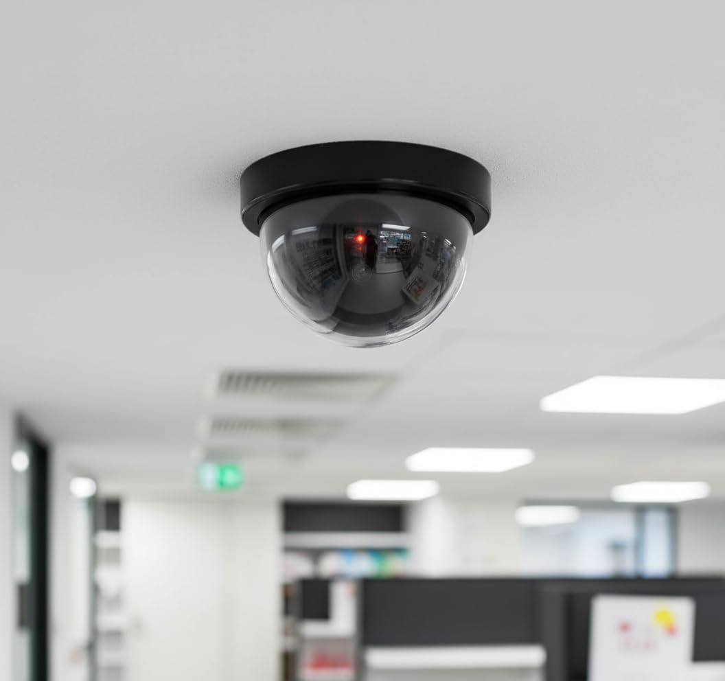 O&W Security Dome Kamera fikcyjna z diodą LED czerwona migająca montaż sufit ściana