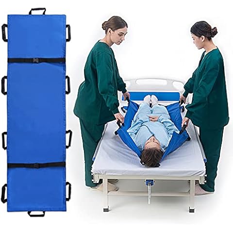 YEARSTAR Folding 71”x30” Portable Transport Adjustable Belt Stretcher with 10 Rubber Handles, Carrying Bag Patient Animal Mover Travel Size Emergency Rescue Casualty Evacuation-Capacity 625 lbs Cover
