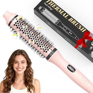 Bopcal Spazzola Termica per Capelli 3 in 1, Thermal Brush Ionico, Spazzola Arricciacapelli 38mm, Volumizzante e Blowout, Dual Voltage, Display LED 120-220 ℃