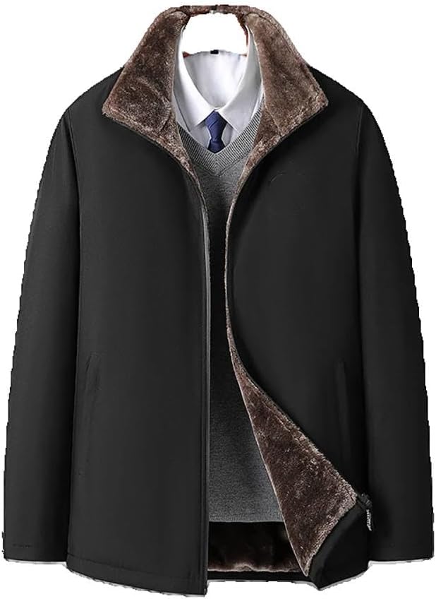 Xingfenly Men' Thick Warm Bomber Jacket Coats Autumn Winter Lined Casual for Men Loose Clothing