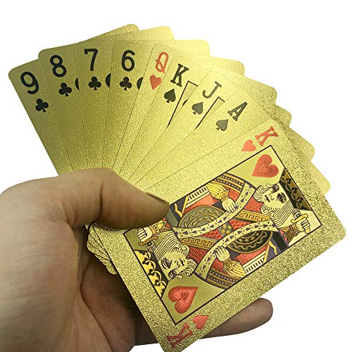 Yuanhe Goldfarbenes Kartendeck: Wasserdichte Spielkarten, luxuriöse Spielkarten mit Holz-Geschenk-Box, ideal für Pokerkarten, Spielabende und Casino-Partys – Bild 6