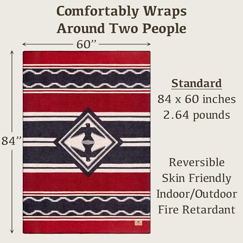 Image of 100% Wool Blanket Camping, 60x84 inch Large Warm Blankets for Winter, Navigator