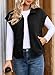 Dokotoo Womens Fall Fashion 2025 Casual Turn-down Collar Zipper Up Cap Sleeve Vests Side Pockets Waffle Knit Solid Color Black Vest XX-Large