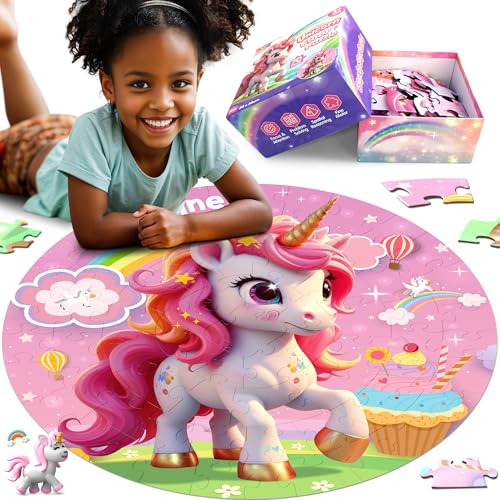 ZIZZ Unicorn Toy for Girls Kids - Best 70 Pieces Unicorn Floor Puzzle for Kids Age 3 4 5 6 7 8 Years Old Girls Learning & Educational Toys Toddlers...