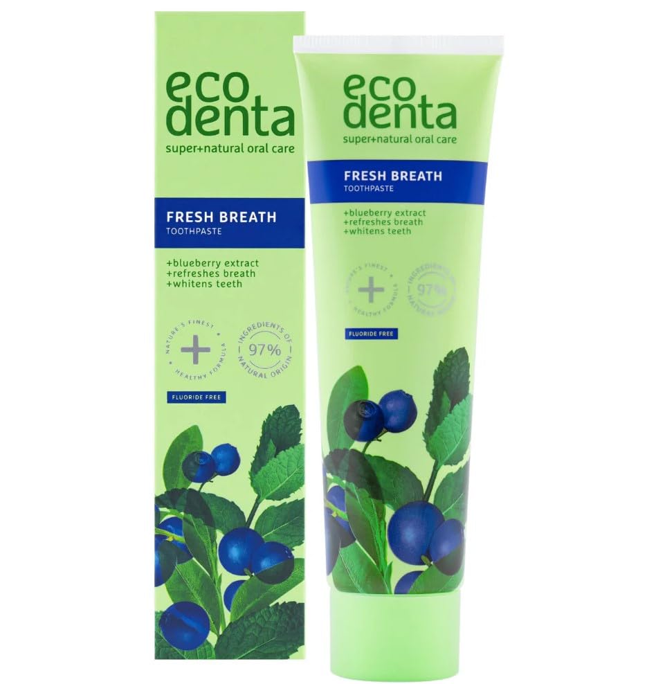 Ecodenta Fresh Breath Natural Toothpaste with Blueberry Extract, 100 ml