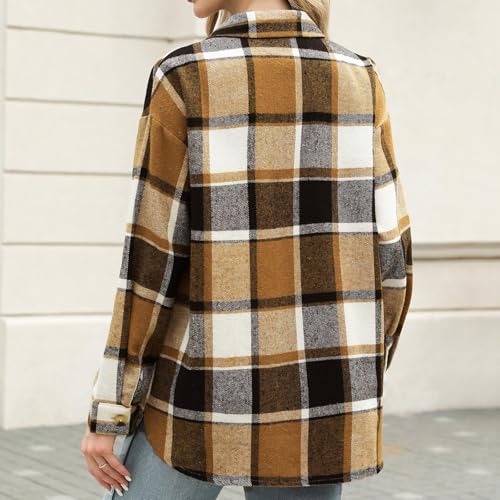 Chic Coffee Plaid Flannel Shacket: Cozy, Stylish, and Perfect for Every Season! - Image 4