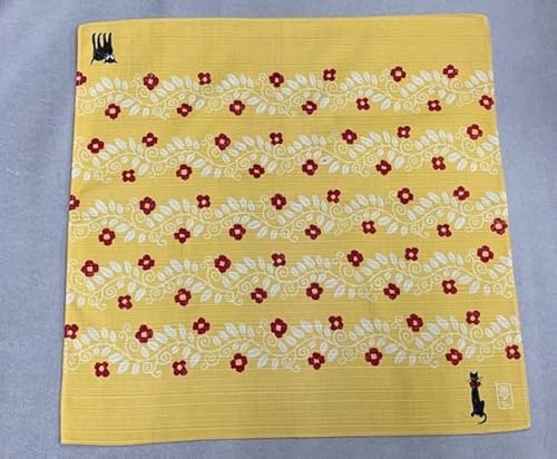 竹久夢二 デザインの小風呂敷飾りにも使えます。外国の方への贈り物にも黄色地ねこ複数