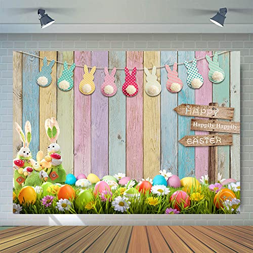 WOLADA-7x5FT-Spring-Easter-Backdrop-Happy-Easter-Colorful-Wood-Photography-Backdrops-Easter-Theme-Photography-Backdrop-Bunny-Rabbit-Colorful-Eggs-Grass-Floral-Baby-Kids-Party-Decor-12394 WOLADA 7x5FT Spring Easter Backdrop Happy Easter Colorful Wood Photography Backdrops Easter Theme Photography Backdrop Bunny Rabbit Colorful Eggs Grass Floral Baby Kids Party Decor 12394