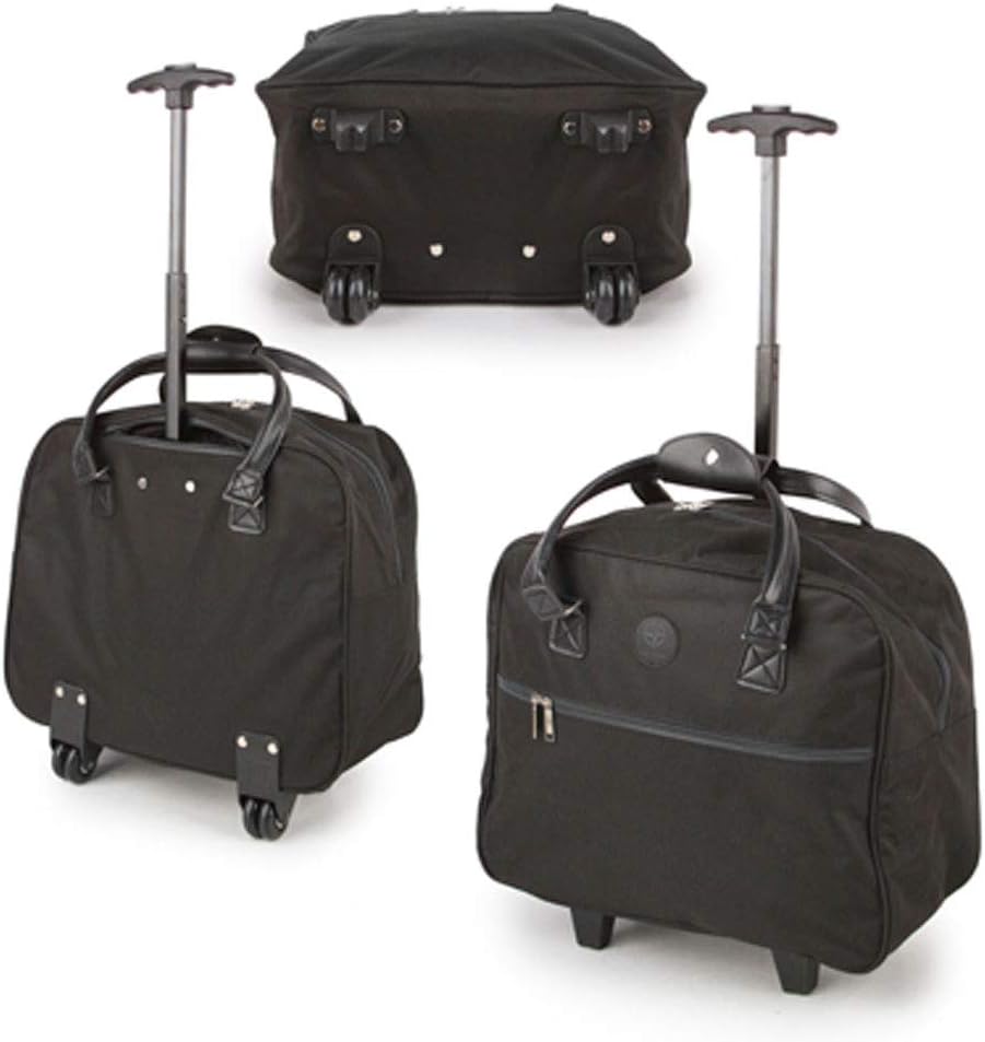 Compass Small Underseat Cabin Hand Luggage Trolley Bag Extra Legroom Upfront, Kids/Children & Weekend Trips (Black)
