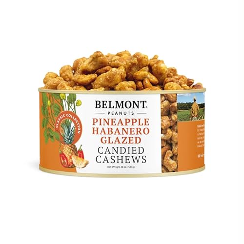 Belmont Peanuts Pineapple Habanero Glazed Cashews, 20 oz (1 Pack)