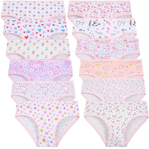 Girls Underwear 12 Pack Soft Kids Briefs Cotton Comfortable Panites