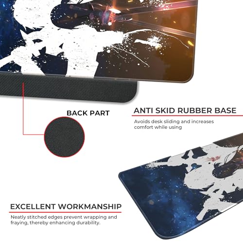 Motion Mouse Pad Faded Memory Blue Large Extended Mouse Pad - 60x30CM Gaming Desk Mat ...