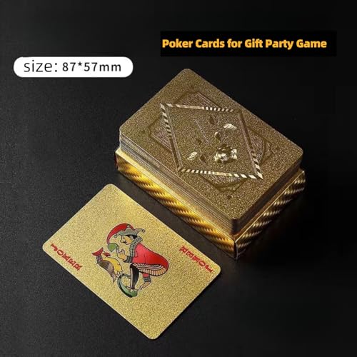 2 Decks wasserdichte Kunststoff-Spielkarten UK Set mit 4 farbigen Würfeln | Waschbare, lichtbeständige Pokerkarten in Gold & Schwarz | Inklusive robuster PP-Aufbewahrungsbox für Pub-Abende, Reisen – Bild 8