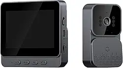 BAZIK Campainha Inteligente Sem Fio com Vídeo Porteiro, Intercom de Áudio e Visão Noturna, Tela IPS 4.3', Ângulo de 120°, Bateria Durável, Instalação Simples – Segurança para Casa