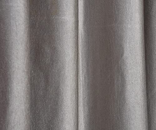 Image of Window Curtains 5 Feet Long for Living Room - Window Curtains Set of 1 Pcs Panel, Curtain Solid Parda for Home Decor & Office Grey Colour - 5 feet (48 x 60 Inch) - 2 Pcs