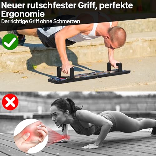Planche de pompes pliable portable 12 en 1 avec poignée pour entraînement musculation efficace - Planche push up pour la maison - Équipement de appareil pompe musculation – Image 3