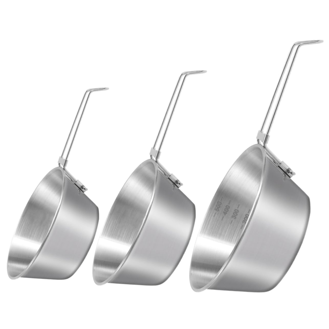TOYANDONA 2 Set Ciotola Inossidabile Con Pieghevole Per Outdoor E Attività Escursionismo Utensile Per Pranzo 3 Pezzi * 2