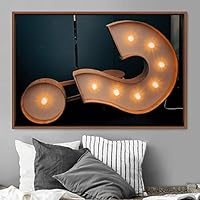 Framed Canvas Wall Art Word Panels 3D Fun Industrial Inspirational Metallic Multicolor Pop Art Typography - 16x24 inches