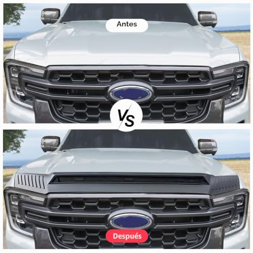 Protector de capó Ford Ranger contra impactos de grava y mosquitos ABS 4