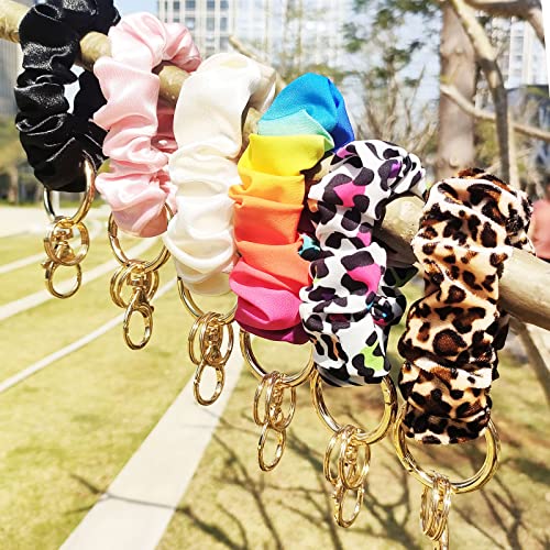 Junyuerly Wrist Strap Key Chain Elastic Scrunchie Bracelet Multifunctional Key Ring For Women (Style B -Pink) #TOP2