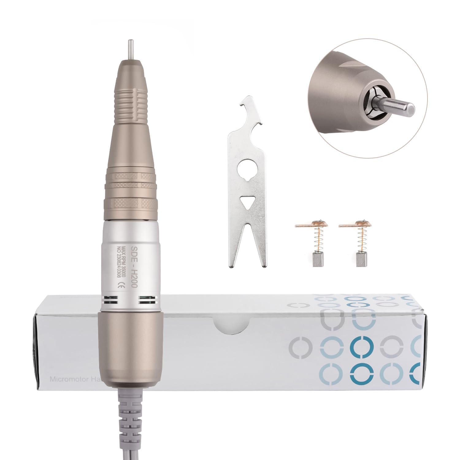 Elektrischer Nagelbohrer, 35 K U/min, Bürstengriff, SDE-SH200, Bohrfutter, 2,35 mm, Maniküre-Pediküre-Werkzeug