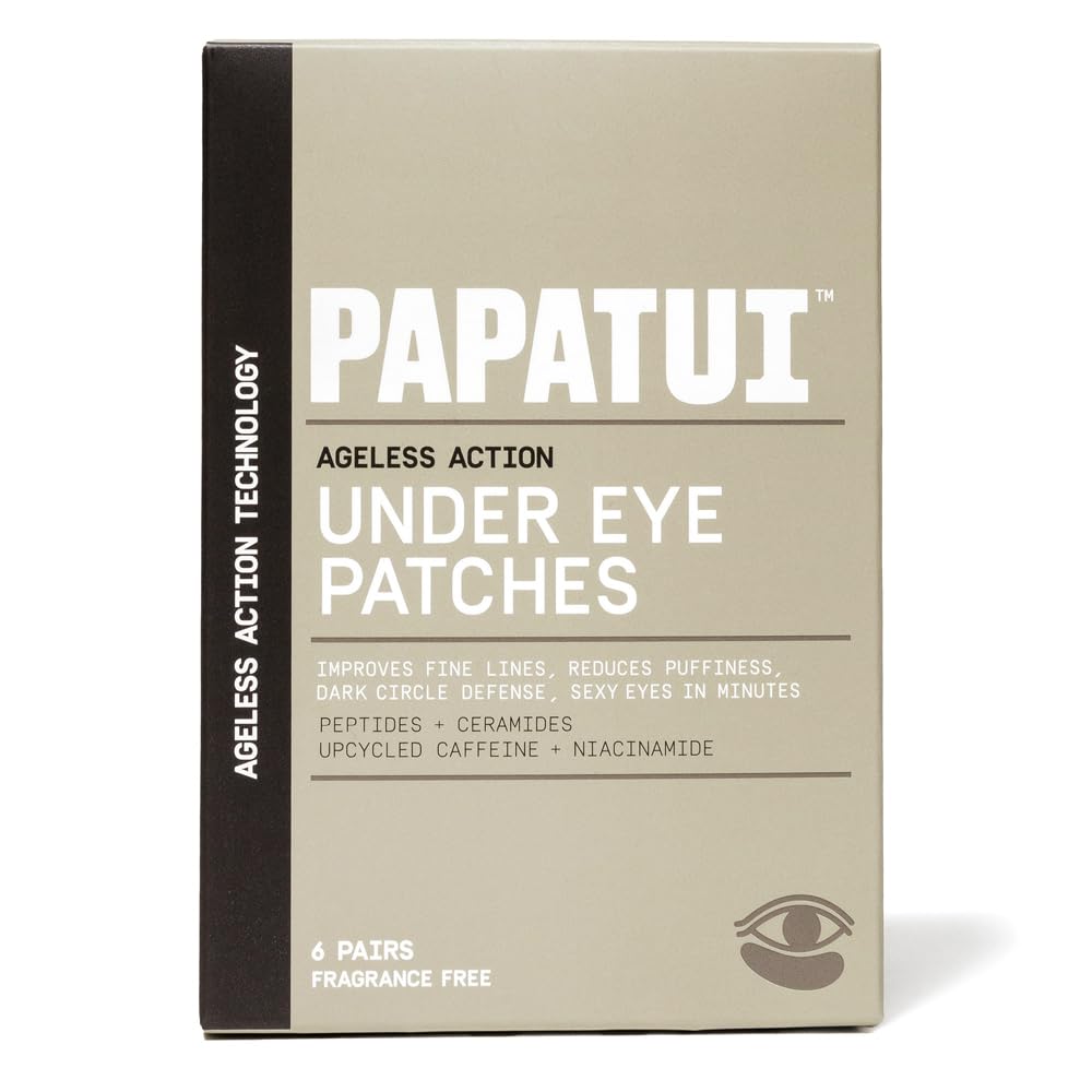 PAPATUI by Dwayne Johnson Fast-Acting Under Eye Patches for Men | Ageless Action to Reduce Puffiness, Dark Circles and Fine Lines | Made with Niacinamide, Hyaluronic Acid, Caffeine | 6ct