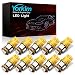 Yorkim 194 LED Bulbs Amber 6000k Ultra Bright 7th Generation Universal Fit T10 LED Bulbs Amber, 168 LED Bulb Amber, 2825 LED Bulb, W5W LED Bulb, 194 Yellow LED Interior Light for Car, Pack of 10