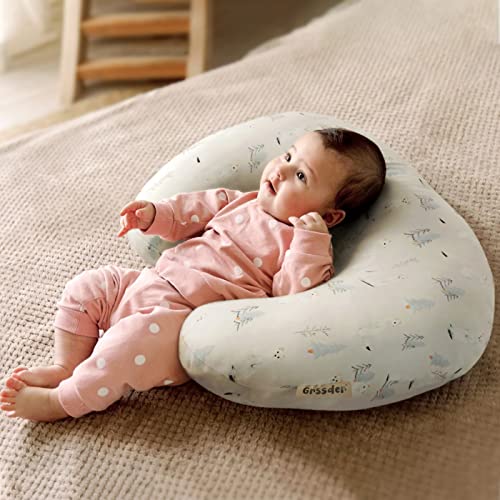 Image of GRSSDER Nursing Pillow Cover Stretchy Minky Removable Nursing Covers for Breastfeeding Pillows, Ultra Soft Comfortable Slipcover for Boy and Girls, Cute Wild Forest Mongooses Pattern